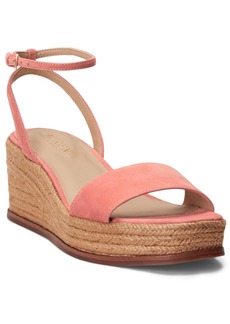 Lauren Ralph Lauren Women's Leona Espadrille Platform Wedge Sandals - Pink Mahogany