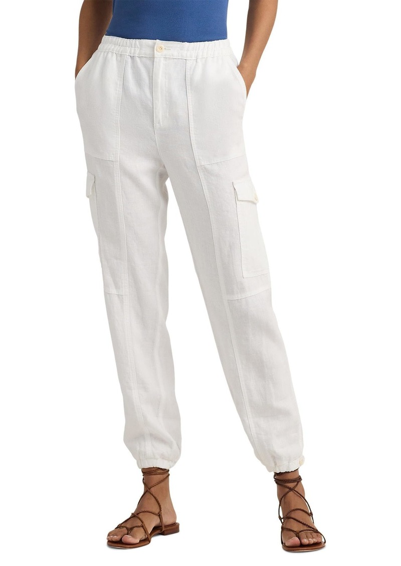 LAUREN Ralph Lauren Women's Linen Cargo Ankle Pants