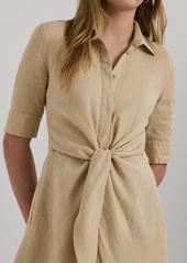 Lauren Ralph Lauren Women's Linen Shirt Dress - Explorer Sand