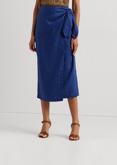 Lauren Ralph Lauren Women's Linen Wrap Midi Skirt - Indigo Sail