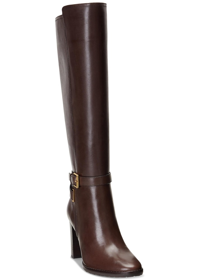 Lauren Ralph Lauren Women's Manchester Buckled Dress Boots - Chestnut Brown