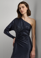 Lauren Ralph Lauren Women's Metallic Knit One-Shoulder Gown - Navy