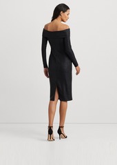 Lauren Ralph Lauren Women's Metallic Off-The-Shoulder Sheath Dress - Black