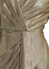 Lauren Ralph Lauren Women's Metallic Ruffled Cocktail Dress - Brown Birch/Gold Foil