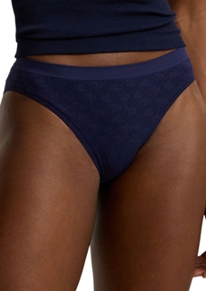 Lauren Ralph Lauren Women's Monogram Mesh Jacquard Bikini Brief Underwear 4L0048 - Navy