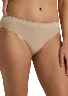 Lauren Ralph Lauren Women's Monogram Mesh Jacquard Bikini Brief Underwear 4L0048 - Light Truffle