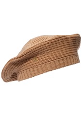 Lauren Ralph Lauren Women's Monogrammed Ribbed Knit Beret - Classic Camel