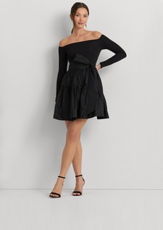 Lauren Ralph Lauren Women's Off-The-Shoulder Fit & Flare Dress - Black