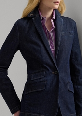 Lauren Ralph Lauren Women's One-Button Denim Blazer, Regular & Petite - Deep Indigo Wash