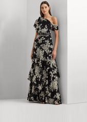 Lauren Ralph Lauren Women's One-Shoulder Floral Gown - Black/Cream