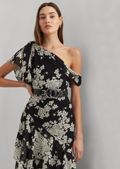 Lauren Ralph Lauren Women's One-Shoulder Floral Gown - Black/Cream