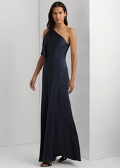 Lauren Ralph Lauren Women's One-Shoulder Satin Gown - Navy