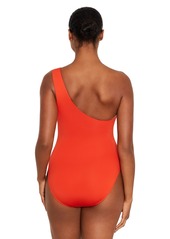 Lauren Ralph Lauren Women's One-Shoulder Swimsuit - Papaya