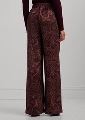 Lauren Ralph Lauren Women's Paisley Satin Charmeuse Wide-Leg Pants - Red Mu