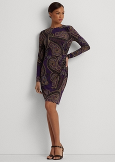Lauren Ralph Lauren Women's Paisley Twist-Front Stretch Jersey Dress - Purple Multi