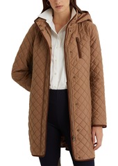 Lauren Ralph Lauren Petite Quilted Faux-Suede-Trim Coat - Classic Camel