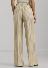 Lauren Ralph Lauren Women's Pinstriped Wide-Leg Pants - Winter Cream