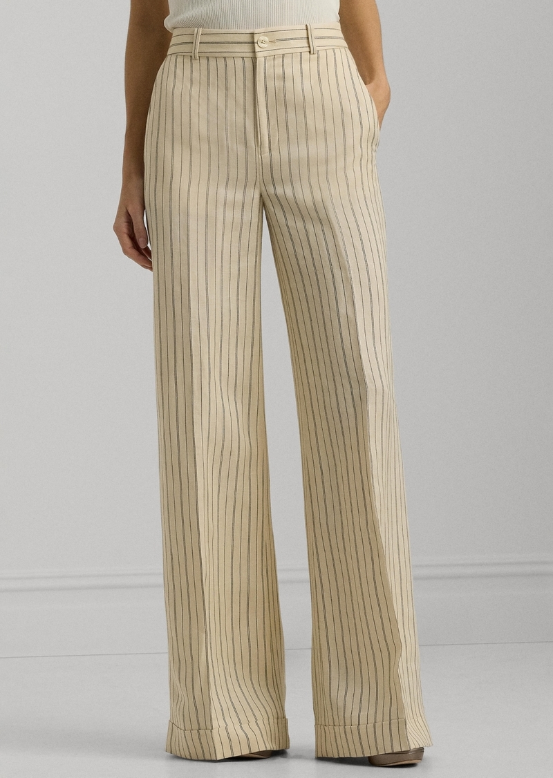 Lauren Ralph Lauren Women's Pinstriped Wide-Leg Pants - Winter Cream