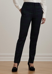 Lauren Ralph Lauren Women's Plaid Satin-Stripe Twill Cropped Pants - Grn/nvy/bl