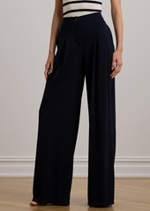 Lauren Ralph Lauren Women's Pleated Stretch Jersey Wide-Leg Pants - Lauren Navy