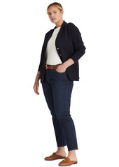 Lauren Ralph Lauren Women's Plus Size Combed Cotton Single-Breasted Blazer - Lauren Navy