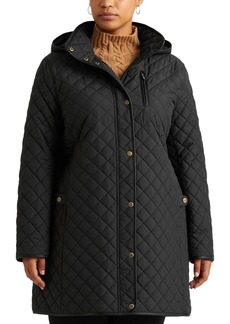 Lauren Ralph Lauren Women's Plus Size Quilted Coat, Created for Macy's - Black