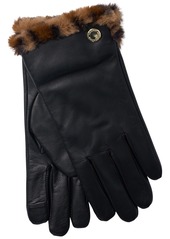 Lauren Ralph Lauren Women's Plush Lined Leather Gloves - Black