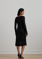 Lauren Ralph Lauren Women's Pointelle-Knit Long-Sleeve Dress - Black