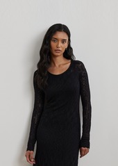 Lauren Ralph Lauren Women's Pointelle-Knit Long-Sleeve Dress - Black