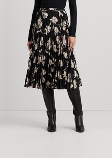 Lauren Ralph Lauren Women's Printed Floral Midi Skirt - Black Multi