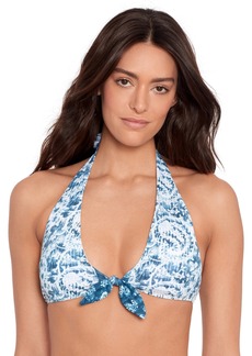 Lauren Ralph Lauren Women's Printed Tie-Front Bikini Top - Indigo Print Mix