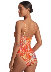 Lauren Ralph Lauren Women's Printed U-Wire One Piece Swimsuit - Multi