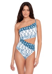 Lauren Ralph Lauren Women's Printmix One Shoulder One Piece Swimsuit - Indigo print mix