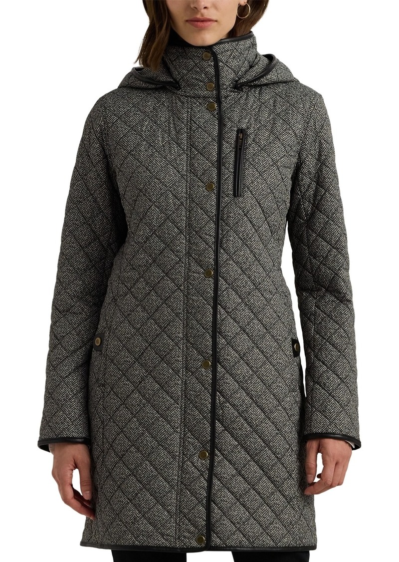 Lauren Ralph Lauren Women's Quilted Coat - Black/Cream