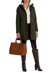 Lauren Ralph Lauren Petite Hooded Quilted Faux-Suede-Trim Coat - Classic Camel