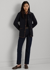 Lauren Ralph Lauren Petite Quilted Velboa Lined Coat - Dk Navy