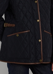 Lauren Ralph Lauren Petite Quilted Velboa Lined Coat - Dk Navy