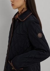 Lauren Ralph Lauren Petite Quilted Velboa Lined Coat - Dk Navy