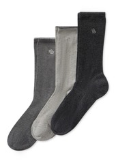 Lauren Ralph Lauren Women's Ribbed Cotton Trouser 3 Pack Socks - Charcoal