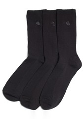 Lauren Ralph Lauren Women's Ribbed Cotton Trouser 3 Pack Socks - Dark Brown