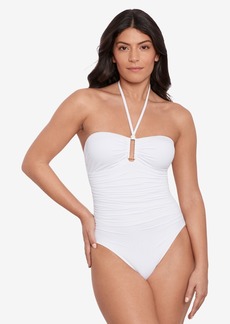 Lauren Ralph Lauren Women's Ring Bandeau One-Pice Swimsuit - White