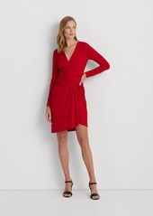 Lauren Ralph Lauren Women's Ruched Stretch Jersey Surplice Dress - Martin Red