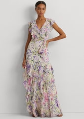 Lauren Ralph Lauren Women's Ruffled Floral A-Line Dress - Cream Multi