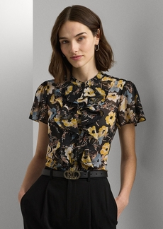 Lauren Ralph Lauren Women's Ruffled Floral Blouse - Black