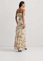 Lauren Ralph Lauren Women's Ruffled Floral Column Gown - Cream Multi
