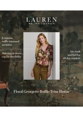 Lauren Ralph Lauren Women's Ruffled Floral Top - Tan