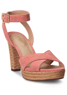 Lauren Ralph Lauren Women's Sasha Ankle-Strap Platform Dress Sandals - Pink Mahogany