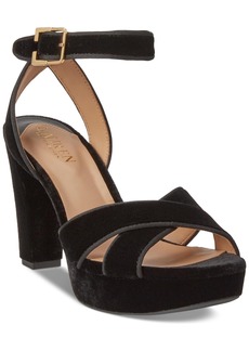 Lauren Ralph Lauren Women's Sasha Ankle-Strap Platform Dress Sandals - Black Velvet