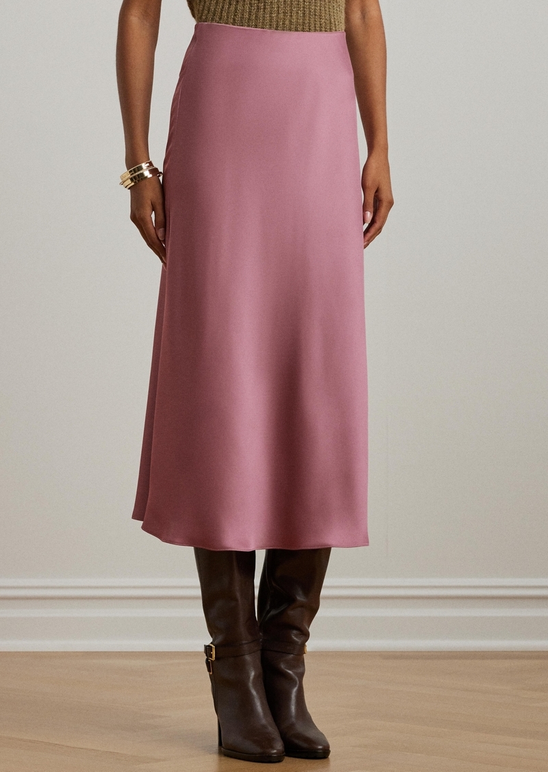 Lauren Ralph Lauren Women's Satin Charmeuse Midi Skirt, Regular & Petite - Rose Blush