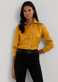 Lauren Ralph Lauren Women's Satin Charmeuse Shirt - Yellow